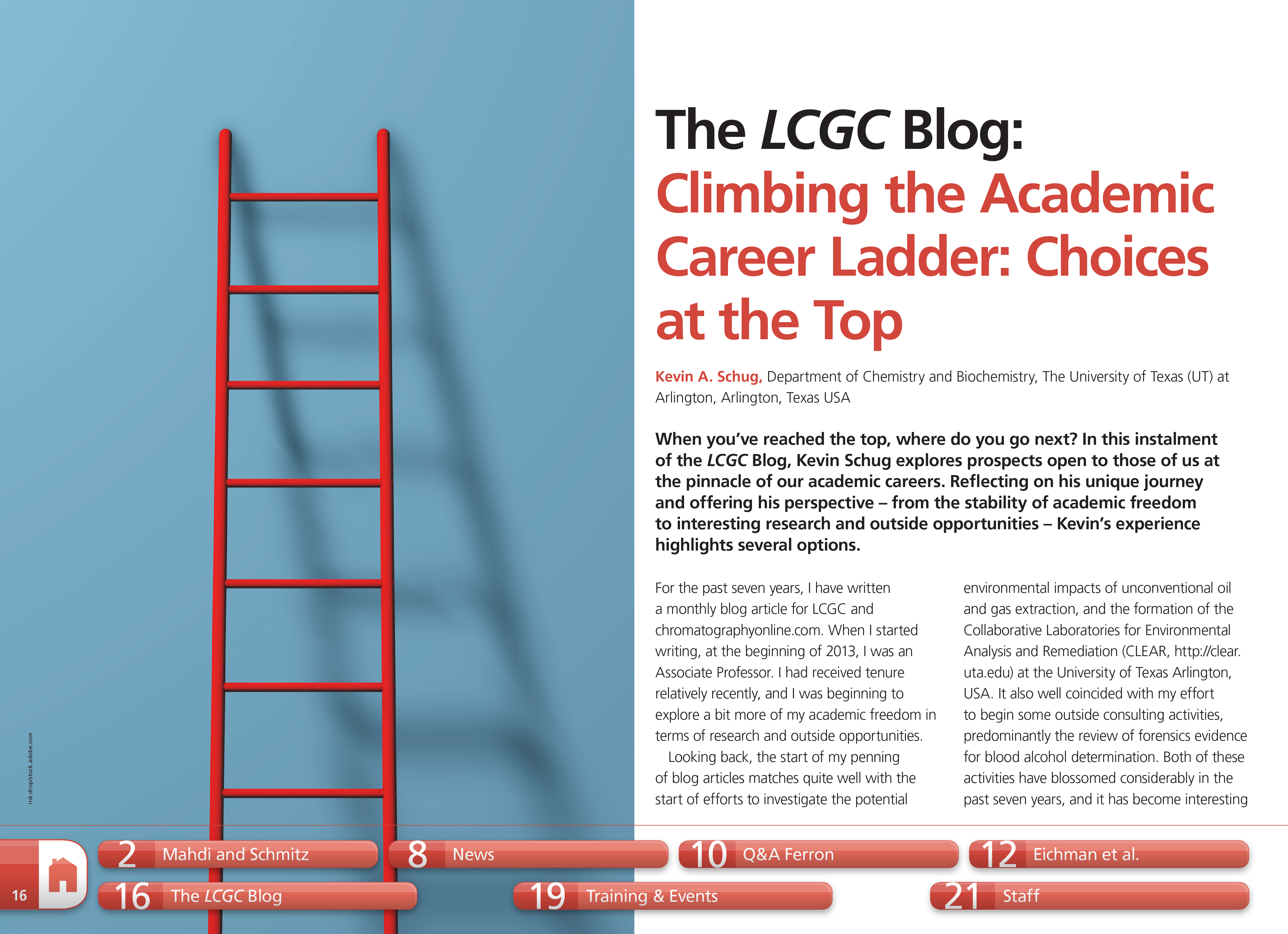 The LCGC Blog: Climbing the Academic Career Ladder: Choices at the Top